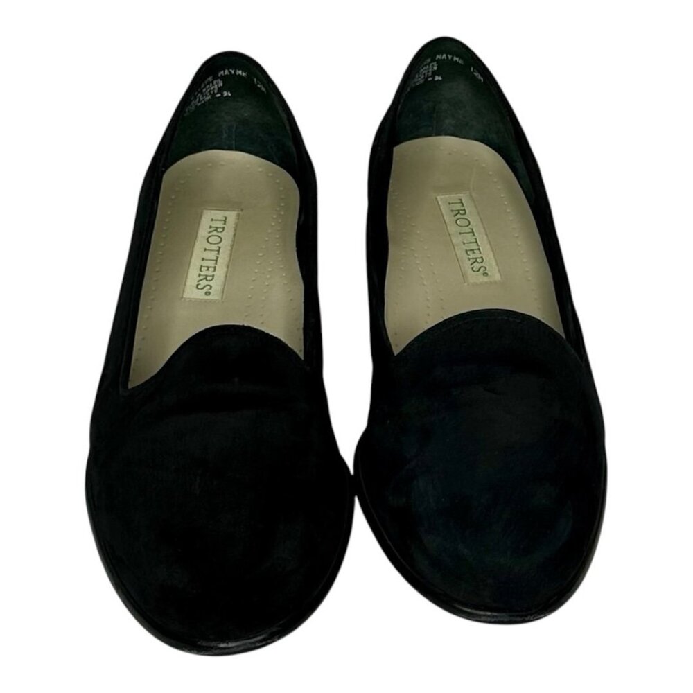 Trotters Mayme Black Suede Loafers Size 12M
